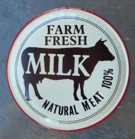 Blechschild Kuh Farm Bauernhof Milch fresh Milk 35 cm Rund NEU Niedersachsen - Bissendorf Vorschau