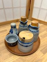 Keramik Set - grau blaue Glasur + Holz Bauernkeramik München - Thalk.Obersendl.-Forsten-Fürstenr.-Solln Vorschau