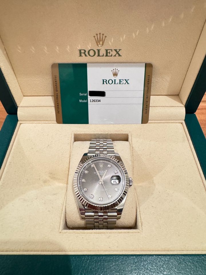 Rolex Datejust 41mm Jubile Weissgold Diamant in Köln