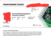 Ticket - Eintracht Frankfurt in Mönchengladbach Hessen - Wiesbaden Vorschau