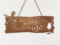 Personalisierte Spruchtafel Edelrost Grill und Chill Lounge 60x27 Bayern - Elfershausen Vorschau