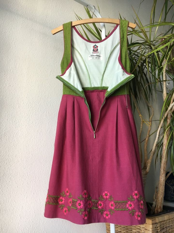 True Vintage 70er Dirndl Salzburger Tracht Wild-Seide Retro 34/36 in Langweid am Lech