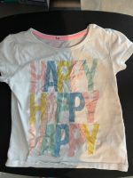 Shirt Mädchen bunt Glitzer happy H&M 110 weiß Baden-Württemberg - Karlsruhe Vorschau