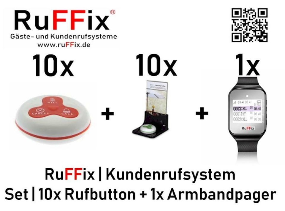 RuFFix ® das Original | Kundenruf System | 10x Funkbutton in Köln