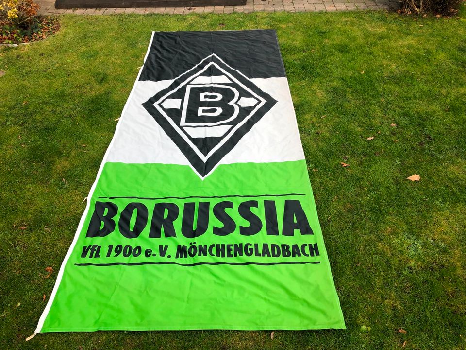 Borussia Mönchengladbach Sponsorenflagge 1,50 x 3,80m in Brüggen