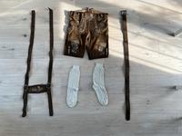 Braune Lederhose kurz Gr. 48 + Träger + Gürtel + Socken Bayern - Dießen Vorschau