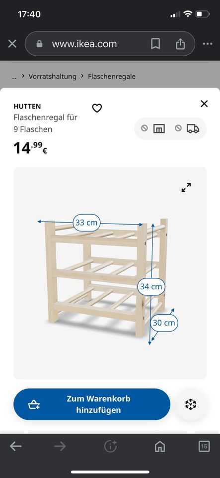 Flaschenregal Ikea Hütten in Brackel