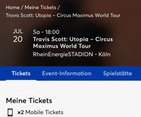 Travis Scott Stehplätze // 2x Tickets Gold Circle links Nordrhein-Westfalen - Delbrück Vorschau