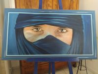 Wandbild Gemälde Handgemalt mit Staffelei, Beduine Tuareg Sahara Saarland - Überherrn Vorschau