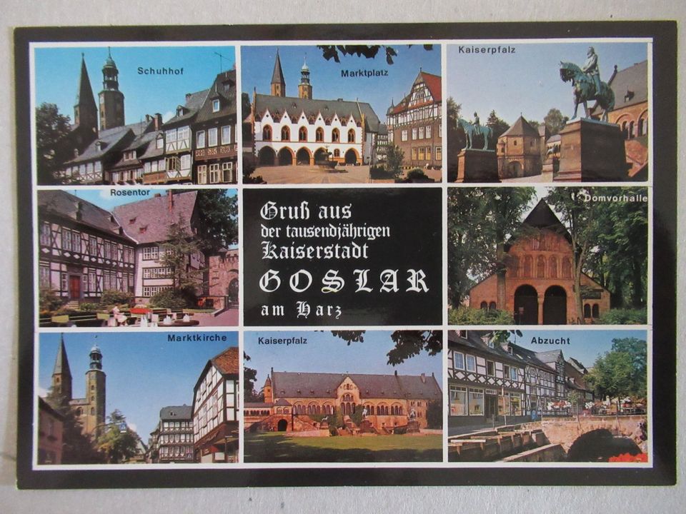 ältere Postkarte AK Goslar Mehrbild Markt Pfalz Domhalle Kirche in Goslar
