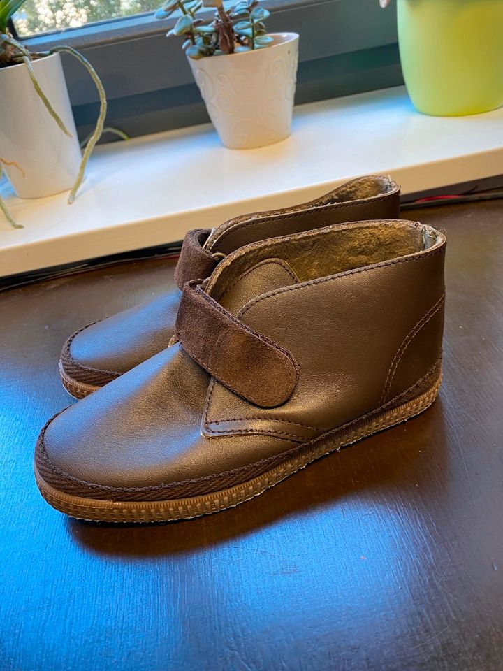 Natural World Marron gefütterter Lederschuh Übergang Gr 32 NEU in Zwickau