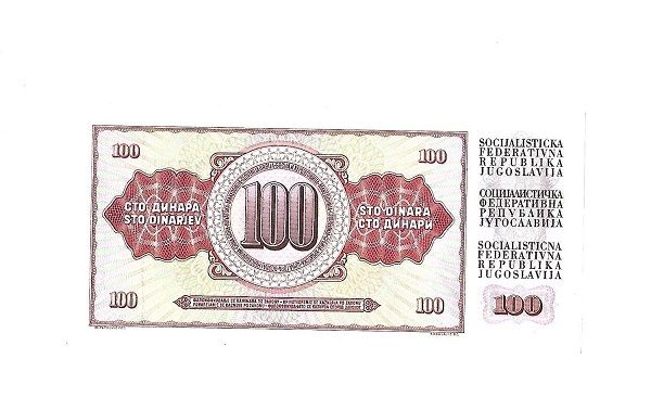 Banknote Geldschein Jugoslawien 100 Dinara 1978 in Walldürn