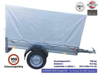 Planenanhänger 750 kg mit 100km / 13Zoll / 201x108x113cm Berlin - Hellersdorf Vorschau