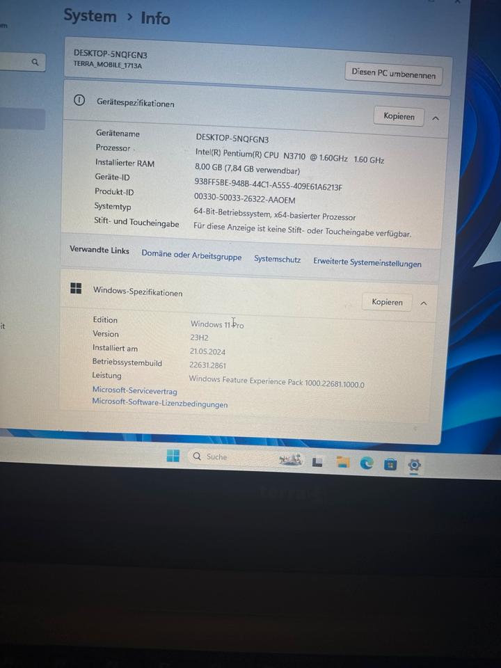 Terra Mobile 1713A 8 GB RAM Windows 11 pro 17 zoll in Hamm