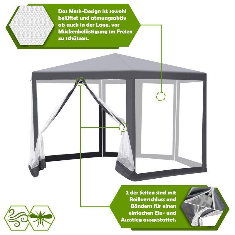 Pavillon Moskitonetz Gartenzelt Fest Pergola Sonnenschutz 2x2x2m in Weilburg