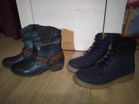 2x Stiefel Gr.38 Boots Stiefletten dunkelblau gefüttert , Set Hessen - Ebersburg Vorschau