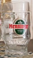 BIERKRUG HENNINGER BRAUEREI FRANKFURT BIERGLAS mit HENKEL VINTAGE Hessen - Fuldatal Vorschau