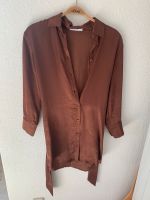 Bershka  Hemd kleid in Satin braun Aachen - Vaalserquartier Vorschau