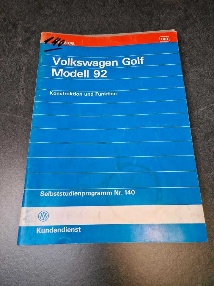 VW Selbststundienprogramm Heft Nr.140 Golf Modell 92 in Rheine