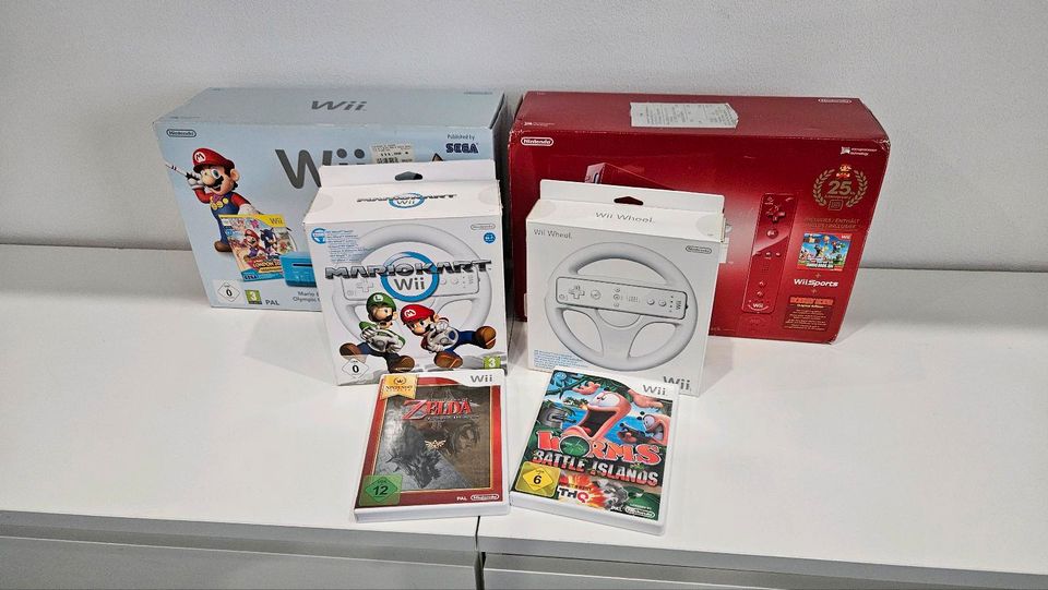 Wii Konsole Sonic Blau Super Mario Rot Limited Edition Nintendo in Gunzenhausen