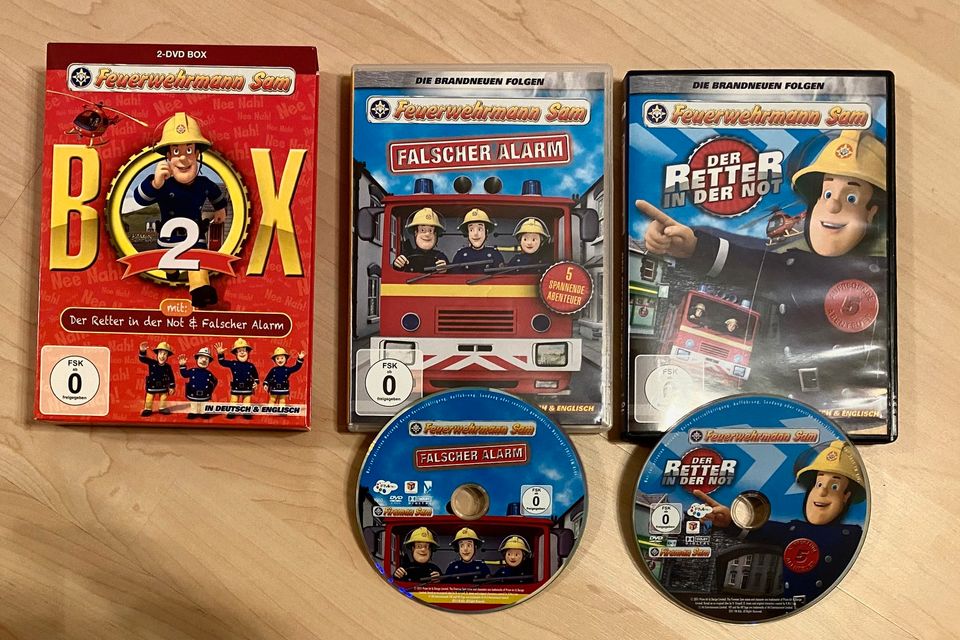 DVD-Set Feuerwehrmann Sam Box 2 mit 2 DVDs, neuwertig in Hirschberg a.d. Bergstr.