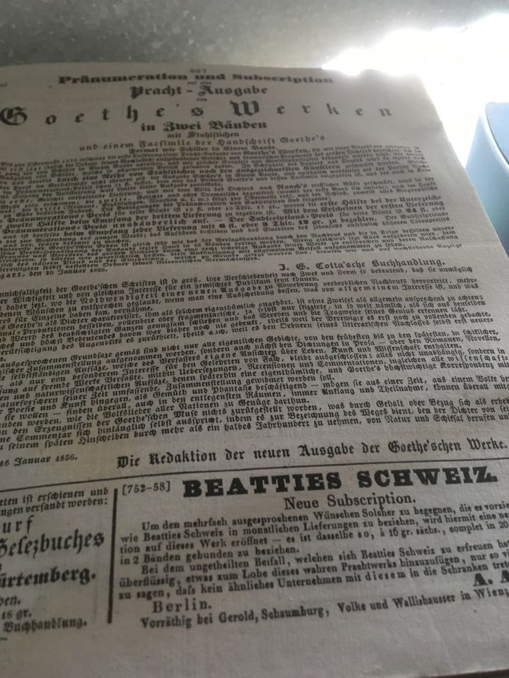 Augsburger Allgemeine Zeitung 1836 in Gießen