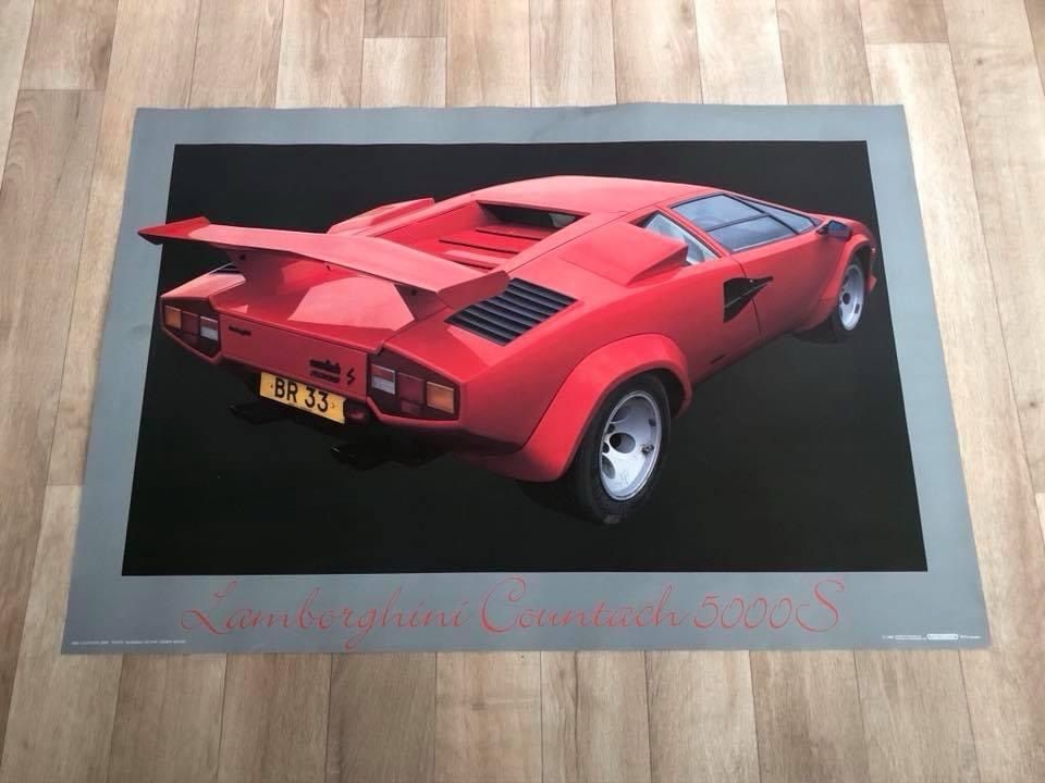Lamborghini Countach 5000S Rot・Poster・Vintage・1987・NOS・99x68cm in Hattersheim am Main