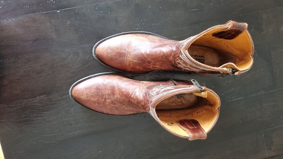 Orig. Old Gringo Cowboy Stiefel Stiefelette Leder Handgenäht Gr39 in Bünde