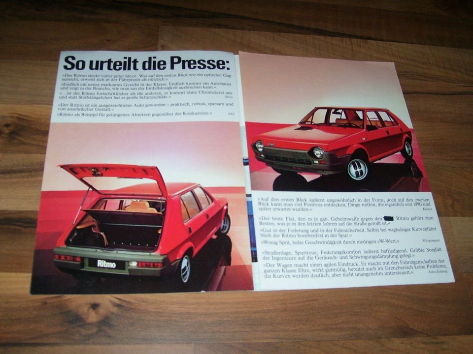 Fiat Ritmo Prospekt von 9/1978 sehr selten und neuwertig!! in Göttingen