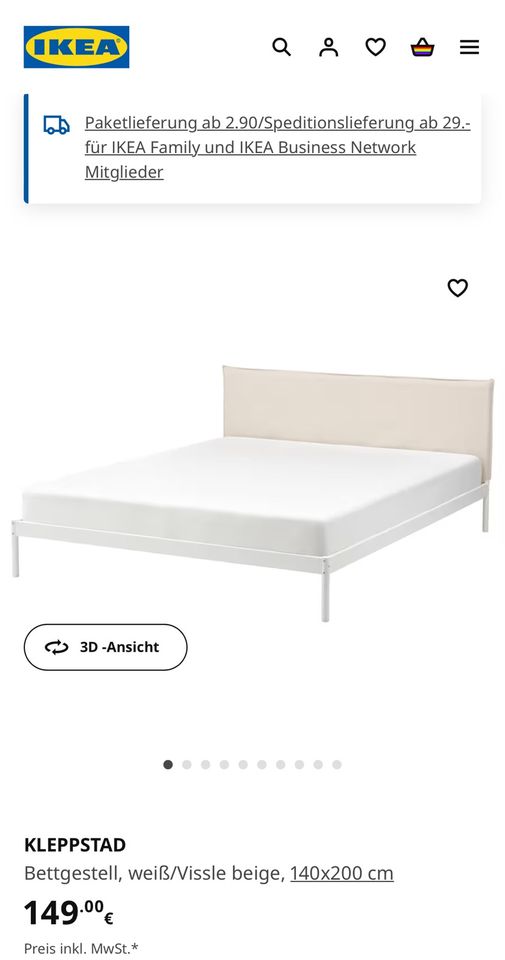 Ikea bett, mitt Matratze mittelfest/weiß, 140x200 cm in Hannover