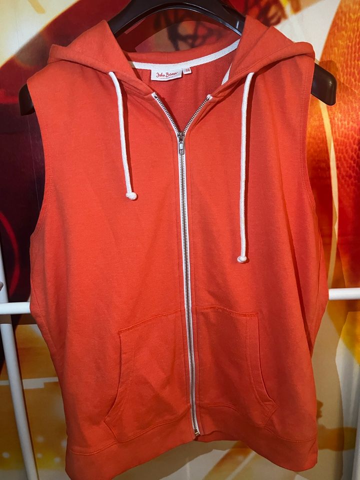 John Baner Herren Hoodie Weste Gr. L XL orange Sport ärmellos in Gießen