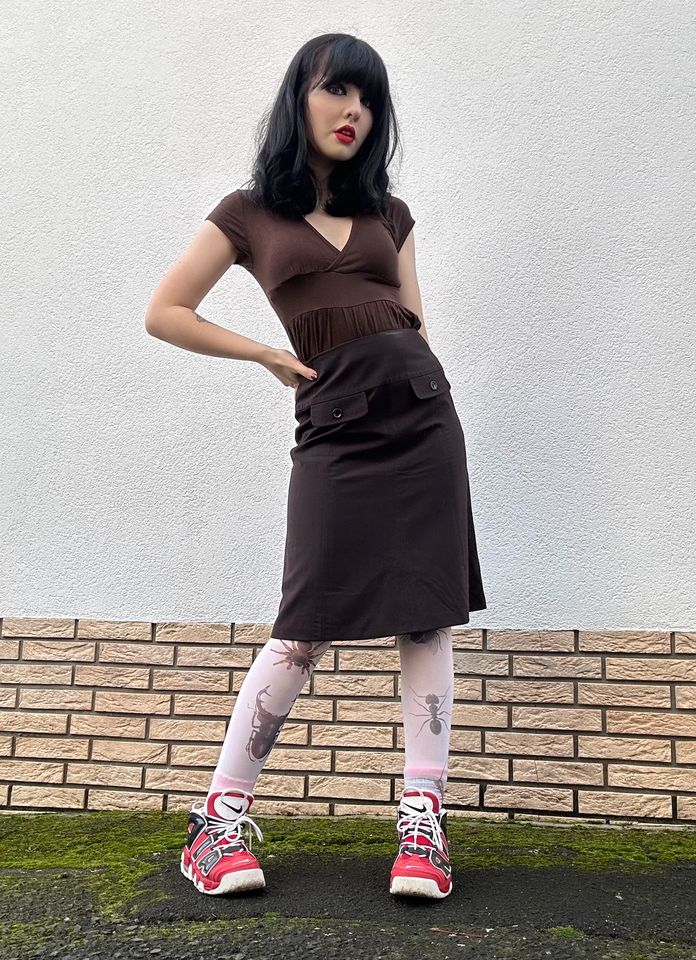 midi high waist rise rock knöpfe retro vintage 70s y2k goth 90s in Friedberg (Hessen)