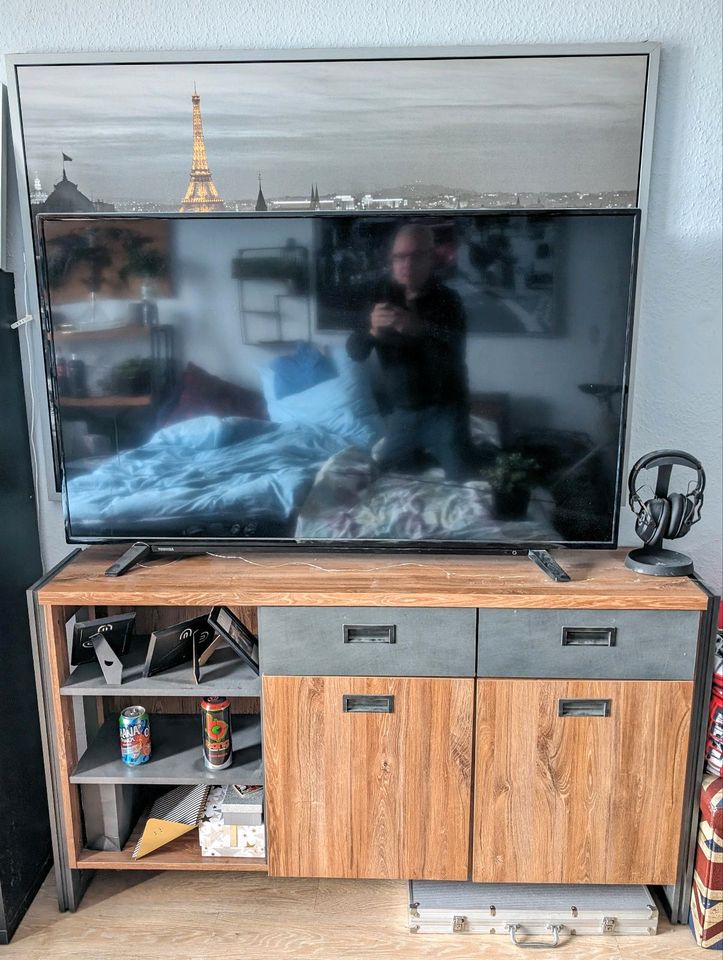 Sideboard für TV, Industrial Style, Holz braun, Metall schwarz in Düsseldorf