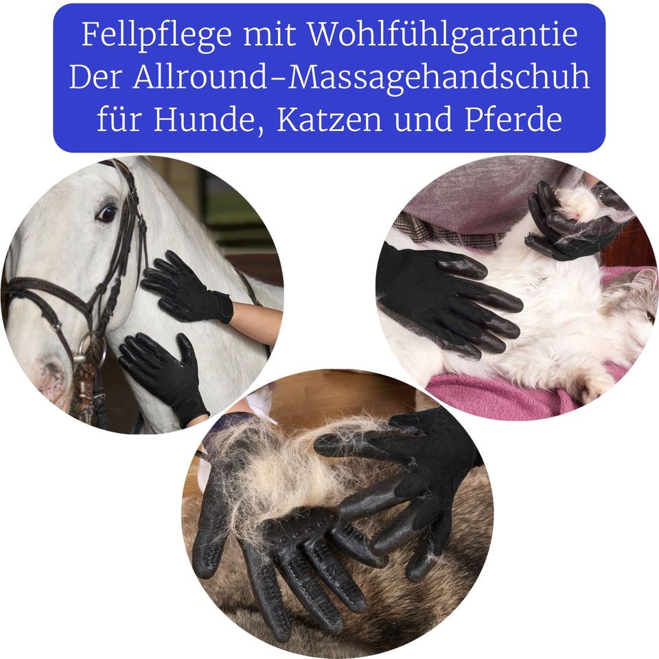 Fellpflege Massage Handschuh für Hunde, Katzen und Pferde in Nidderau