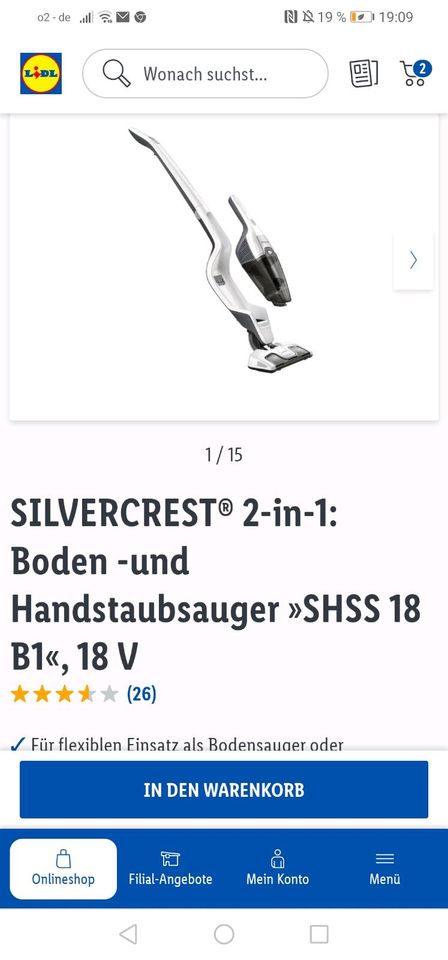 Silvercrest 2 in 1 Boden und Handstaubsauger in Thedinghausen