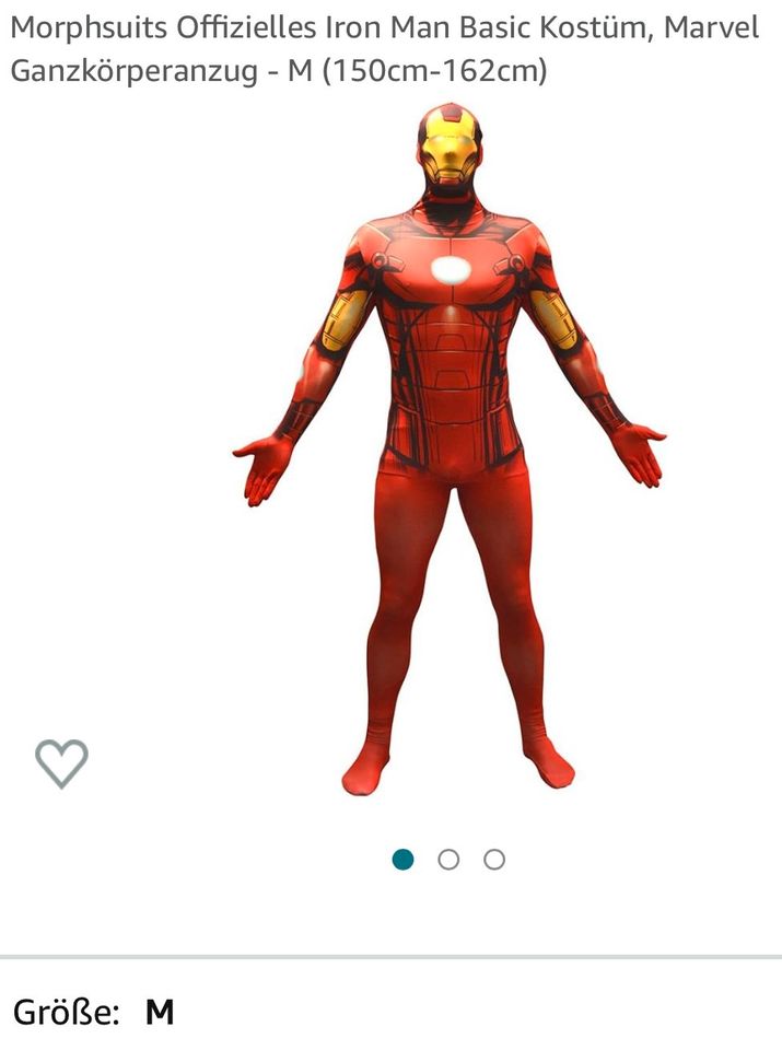 Iron man Kostüm Onesy für ca. 145cm Körperlänge in Moers