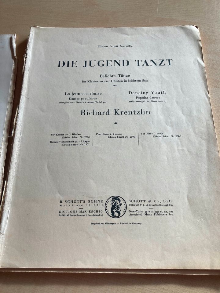 Die Jugend tanzt Leichtes Tanzalbum R. Krentzlin Ed Schott 2502 in Pirmasens