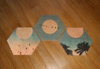 Set 3x Holz Birke-Furnier Bilder, Mond Vögel, Hexagon Kubistika Sachsen - Zwickau Vorschau