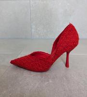 ZARA TWEED STOFF SCHUHE MIT PFENNIGABSATZ ROT Kr. Passau - Passau Vorschau
