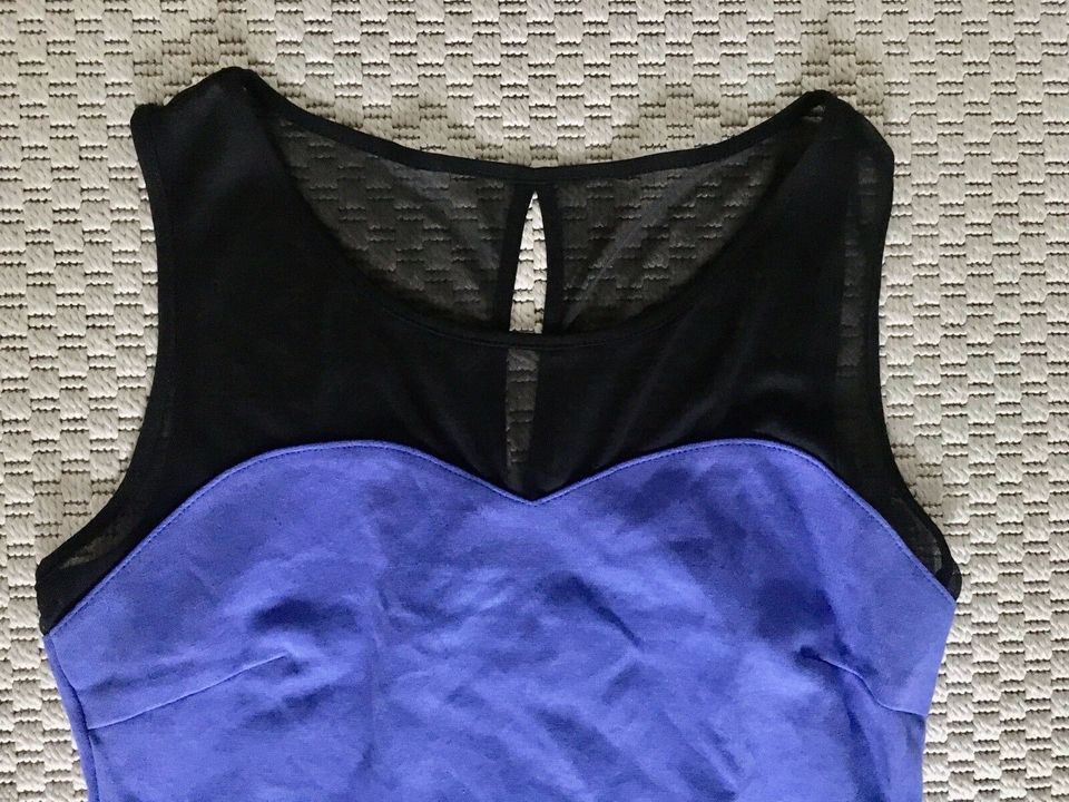 Armfreies Sommer Träger Kleid lila blau M/ L 40/42 Spitze schwarz in Hildburghausen
