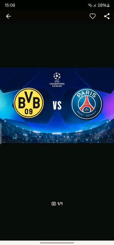 Suche 4 Karten für das Spiel Dortmund / Paris in Düsseldorf