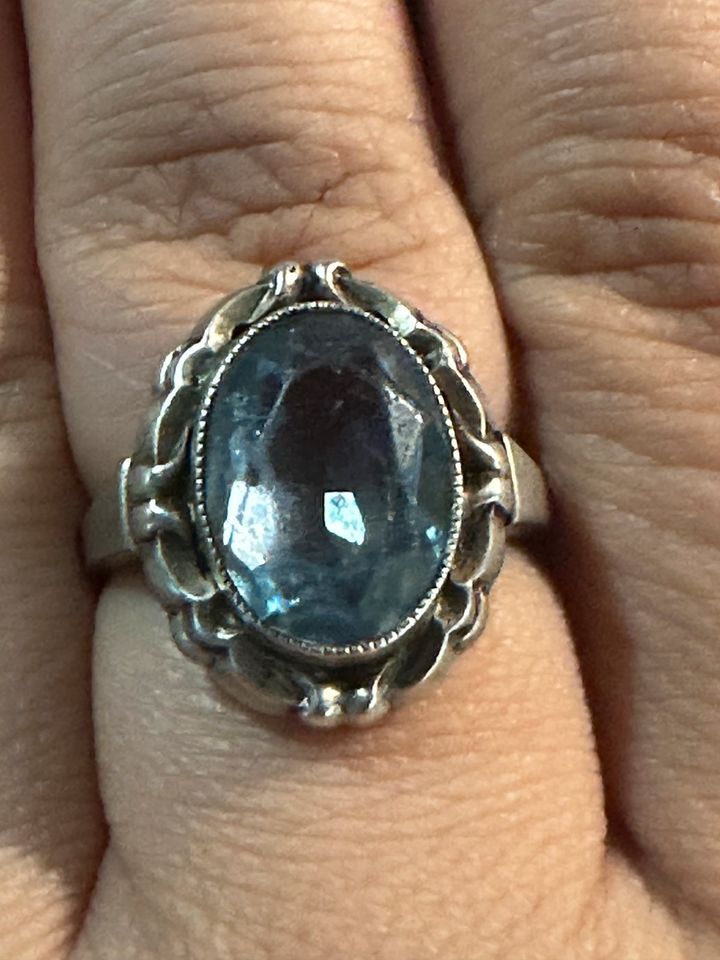 Antiker Ring mit blauen Spinell Silber 835 in Berlin