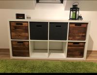 Ikea Kallax Regal weiß mit Holzkisten Schleswig-Holstein - Großensee Vorschau