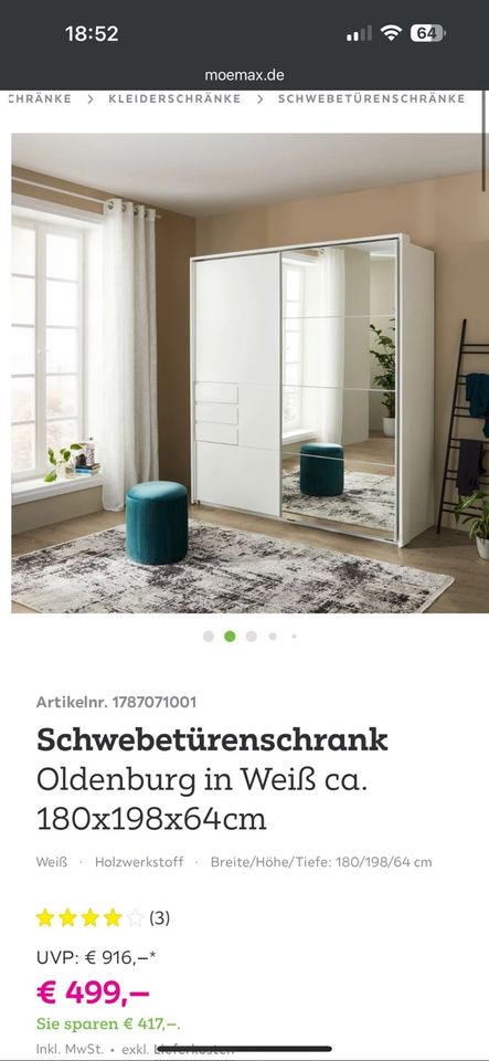 Schiebetür Schrank 3 Monaten alt in München