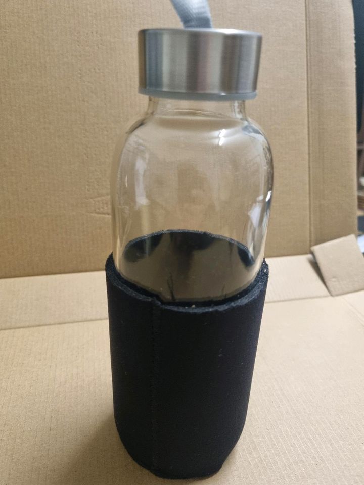 10x Wasserflaschen Glas Trinkflasche 400ml arbeit schule sport in Wutöschingen
