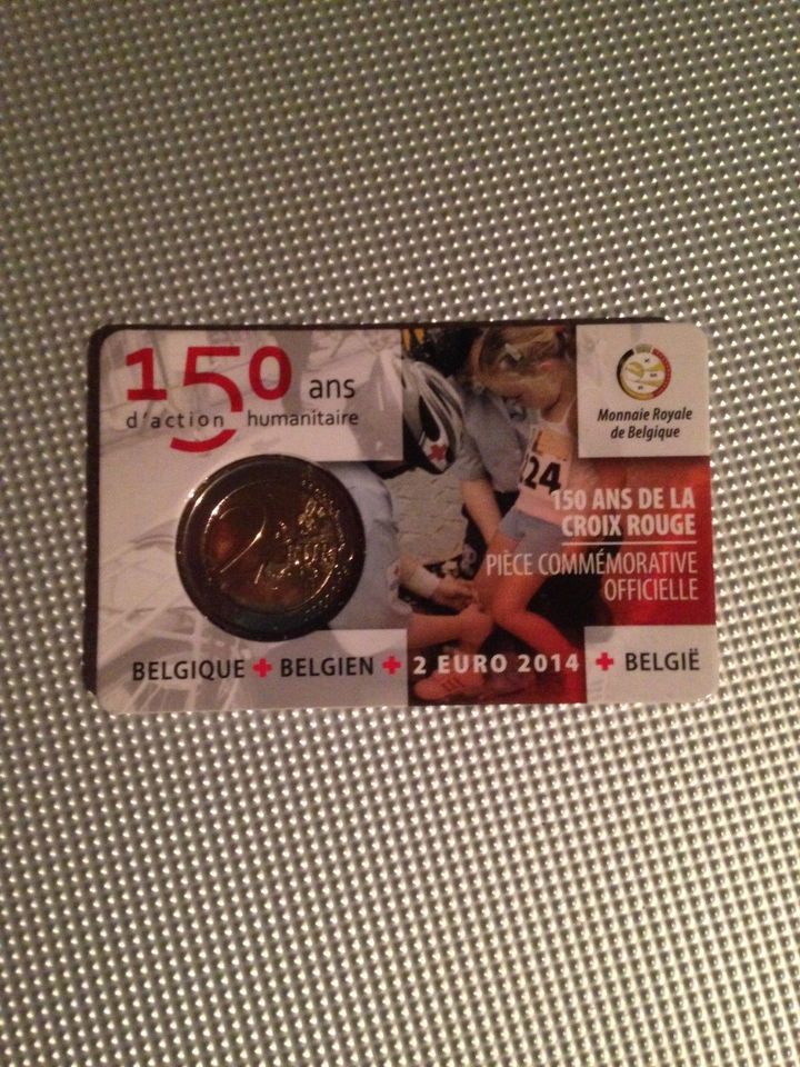 Belgien 2€ coincard "Rotes Kreuz" von 2014 in Düsseldorf