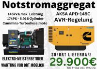 Aksa 145kVA 116kW Notstromgenerator Cummins Notstromaggregat AVR Notstromerzeuger Notstromgenerator Gemeinde Feuerwehr Blackout Stromausfall Dieselgenerator Dieselaggregat Motorentyp 6BTAA5.9-G2 Schleswig-Holstein - Meggerdorf Vorschau