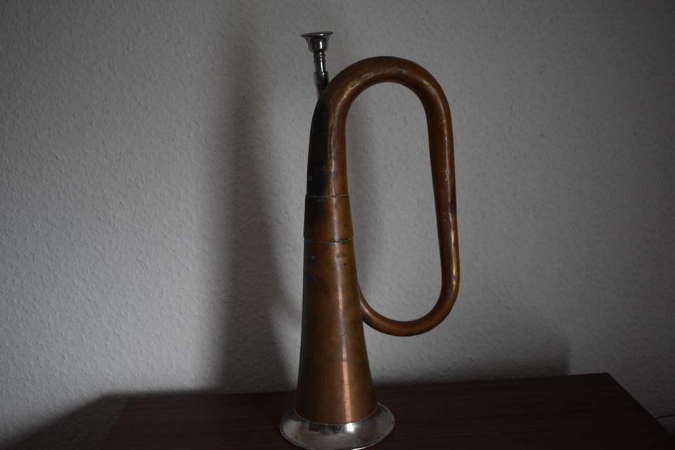 Große „Trompete“ Clairon,Signalhorn,Bügelhorn,aus Kupfer u. Chrom in Vorwerk bei Tarmstedt