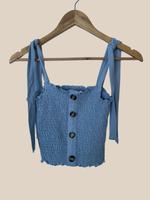 NA-KD Pamela Reif Top Gr. M | Babyblau | Knöpfe & Schleife Sachsen - Zwickau Vorschau