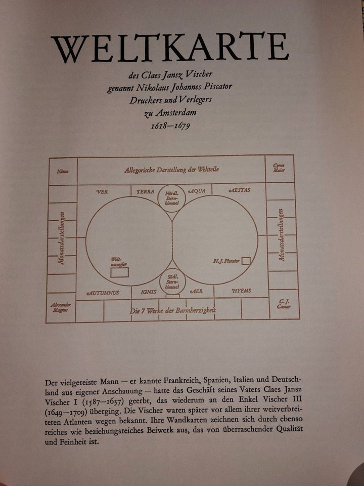 Weltkarte Claes Jansz Vischer 80 er Jahre in Wuppertal